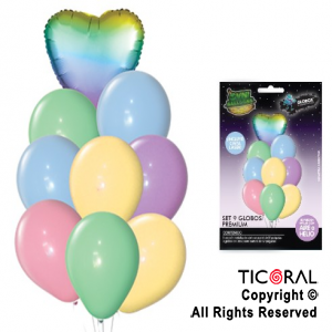 SET DE GLOBOS PREMIUM PASTEL x 1